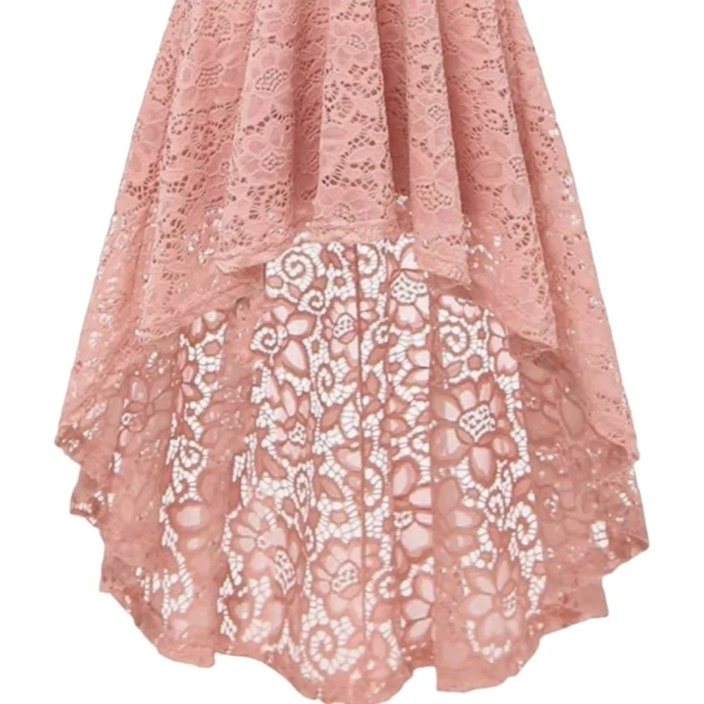 Dressystar Lace Cocktail Dress Hi-Lo Off Shoulder Bridesmaid Swing Formal Party - Picture 5 of 9